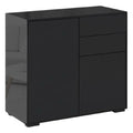 **Meuble de rangement noir avec portes et tiroirs**