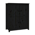 **Armoire en bois noir, 4 portes, design épuré**